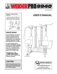 Weider WECCSY9940 User's Manual