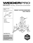 Weider PRO 9020 SYSTEM 15501 User's Manual