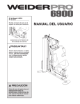 Weider PRO 6900 SYSTEM 14922 User's Manual