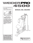 Weider WEEVSY3426 User's Manual