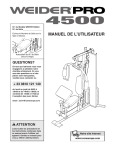 Weider WEEVSY3426 User's Manual
