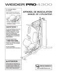 Weider PRO 4300 SYSTEM 30963 User's Manual
