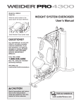Weider PRO 4300 SYSTEM 30963 User's Manual