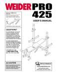 Weider WEBE1521 User's Manual