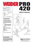 Weider WEEVBE3293 User's Manual