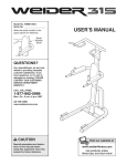 Weider WEBE1494 User's Manual