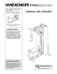 Weider WEEVSY2026 User's Manual