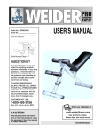 Weider WEBE0339 User's Manual