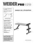 Weider WEEVBE7023 User's Manual