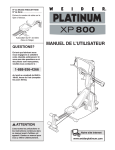 Weider XP800 User's Manual