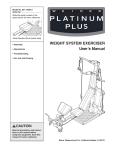 Weider PLATINUM PLUS 15407 User's Manual