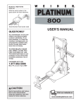 Weider WESY7574 User's Manual