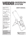 Weider WEEVBE1334 User's Manual