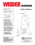 Weider E2000 User's Manual
