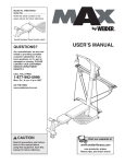Weider CROSSBAR WESY5942 User's Manual