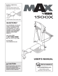 Weider CROSSBAR WESY5773 User's Manual