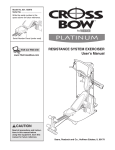Weider CROSSBAR PLATINUM SYSTEM 15397 User's Manual
