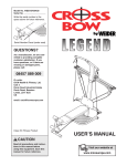 Weider WEEVSY5943 User's Manual