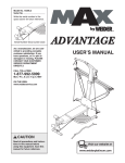 Weider CROSSBAR ADVANTAGE 15396 User's Manual