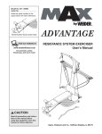 Weider CROSSBAR ADVANTAGE 15396 HSN User's Manual