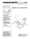 Weider WECCBE2496 User's Manual