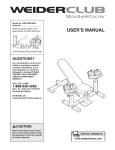 Weider WECCBE2496 User's Manual