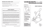 Weider WEBE1996 User's Manual