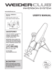 Weider WEBE0878 User's Manual