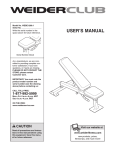 Weider WEBE1296 User's Manual