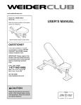Weider WEBE1296 User's Manual