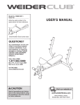 Weider WEBE1057 User's Manual