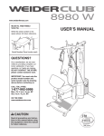 Weider WESY4998 User's Manual