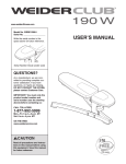 Weider WEBE1298 User's Manual