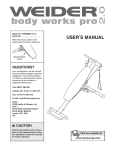 Weider WEFMBE1477 User's Manual