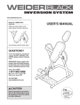 Weider WBBE2169 User's Manual