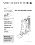 Weider 9900I User's Manual