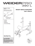 Weider 9635 SYSTEM 15928 User's Manual
