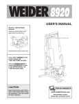 Weider WECCSY8920 User's Manual