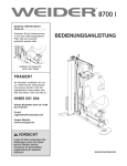 Weider WEEVSY30810 User's Manual