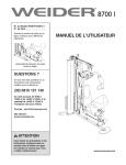 Weider WEEVSY30810 User's Manual