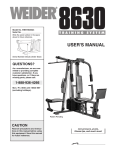 Weider WESY8630C User's Manual