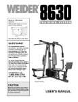 Weider WESY8630 User's Manual