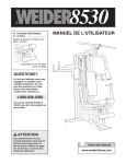 Weider WESY8530C User's Manual