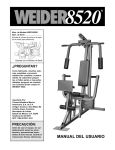 Weider WESY8520 User's Manual