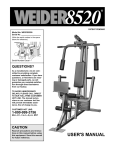 Weider WESY8520 User's Manual