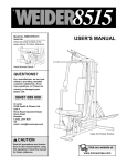 Weider WEEVSY8721 User's Manual