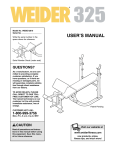 Weider WEBE1281 User's Manual