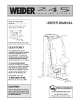 Weider WESY1900 User's Manual
