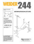 Weider WEEVBE3822 User's Manual