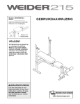 Weider WEEVBE0726 User's Manual